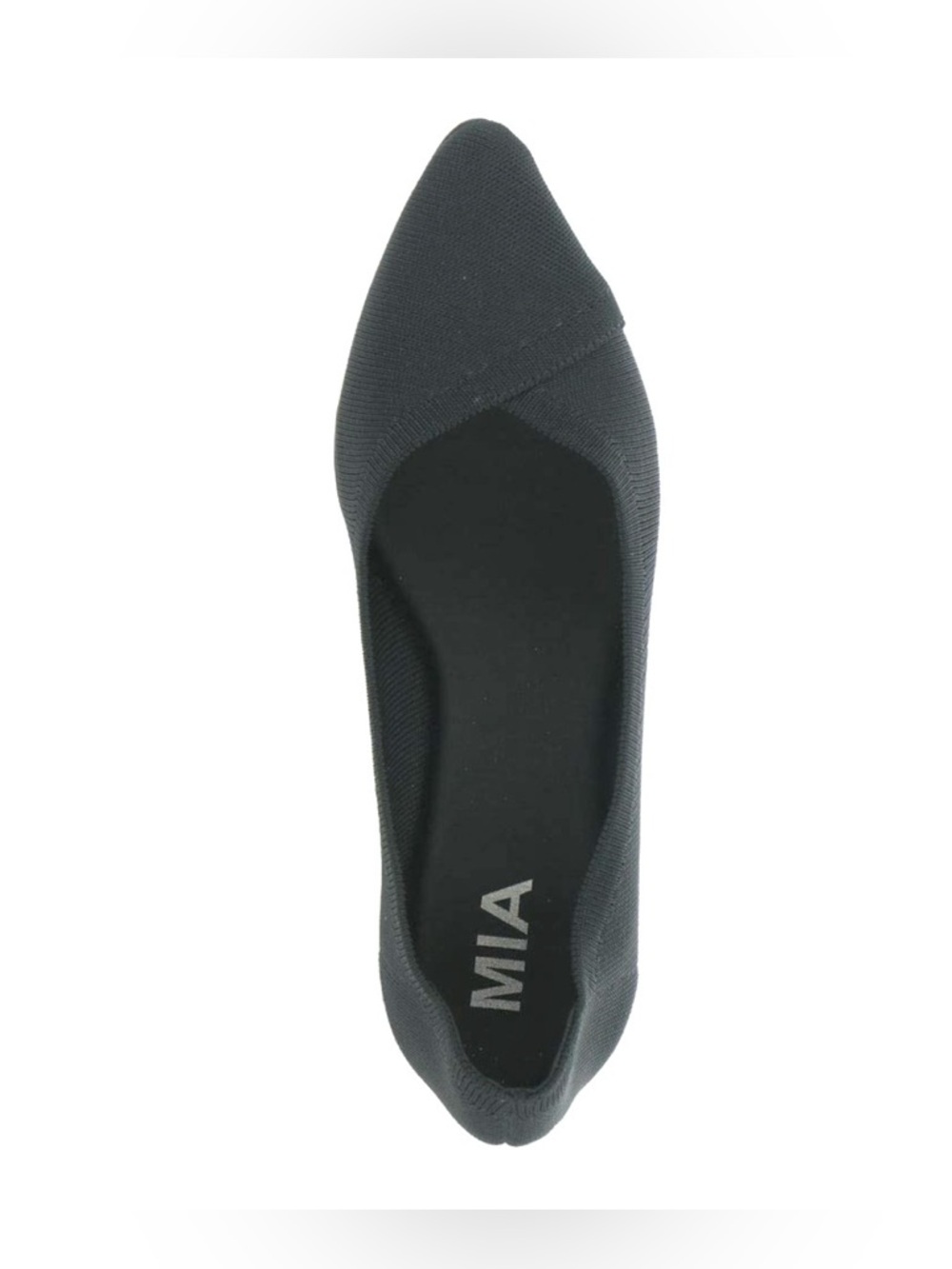 MIA Black Jennette Pointed Toe Knit Slip-On Ballet Flats